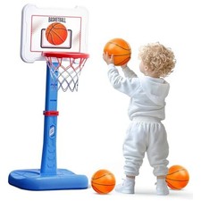 Toddler Basketball Hoop Indoor for Age 1-3, Height Adjustable Poolside Black