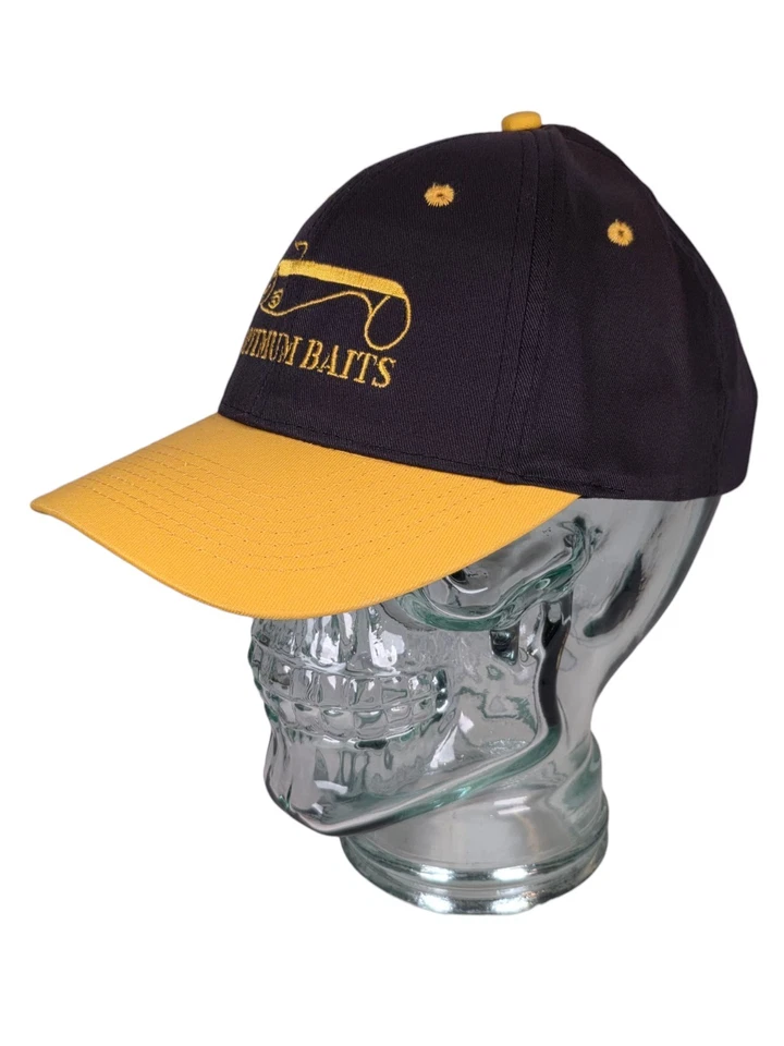 ОПТИМАЛЬНЫЕ ПРИМАНКИ желтый и черный рыбалки бейсболки кепка один размер папа открытый новый - Изображение 3 из 4