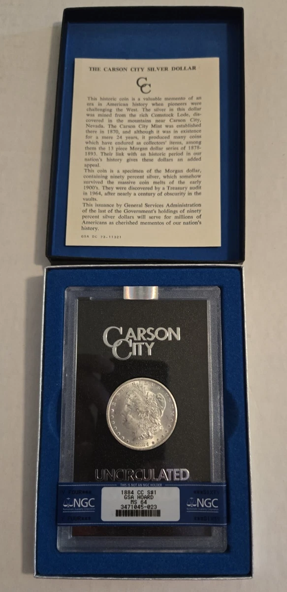Carson City Grade MS 64 1884 Year Morgan US Dollars (1878-1921