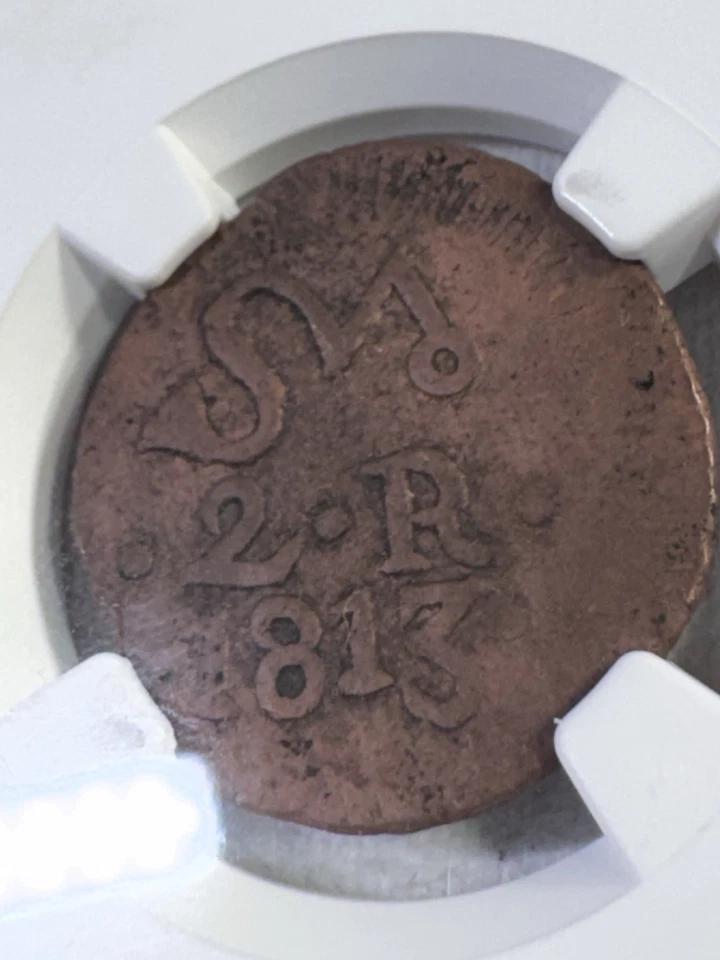 1813 Mexico 2 Reales Oaxaca/Sud Insurgent Coin Graded XF 45 BN by NGC - Image 3 of 4
