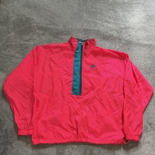 Vintage 90s Nike Windbreaker Jacket Size Medium Pink Track Half Zip Side Pockets