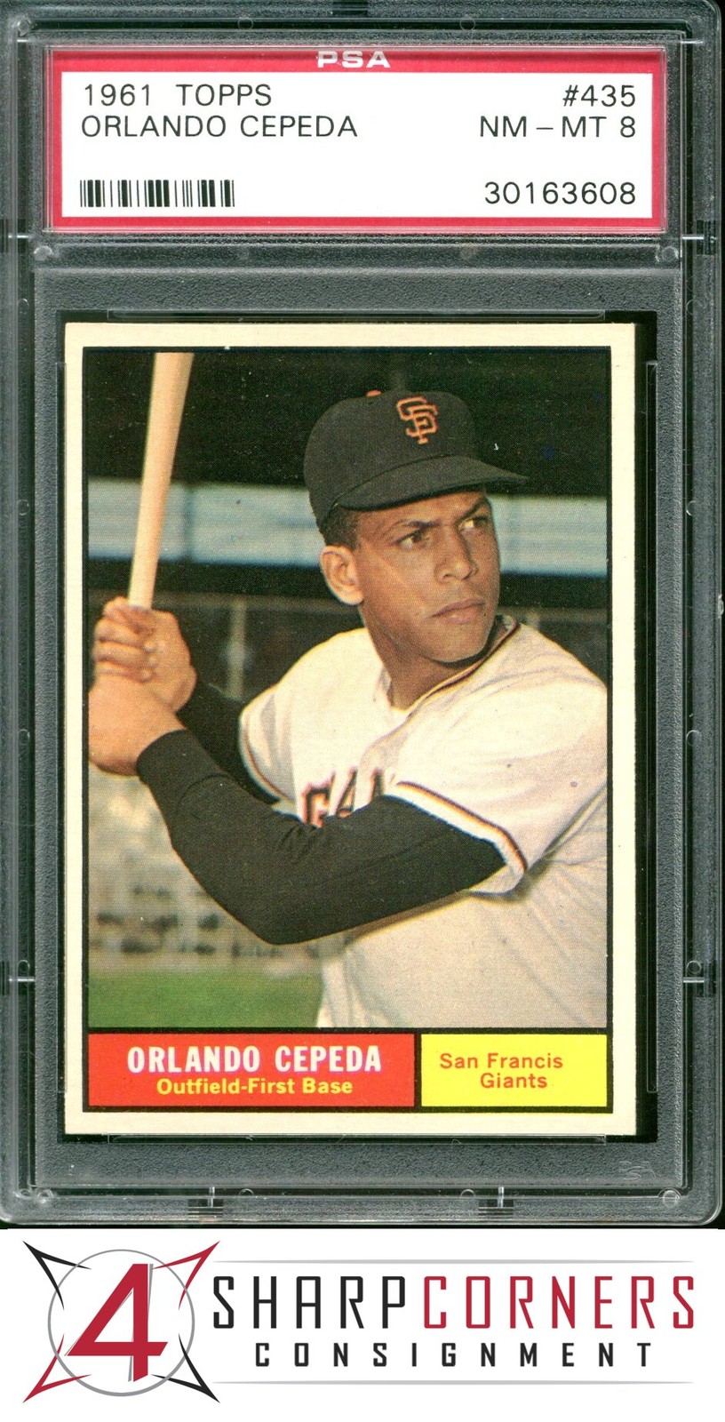 1961 TOPPS #435 ORLANDO CEPEDA GIANTS HOF PSA 8