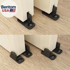 Black Aluminum Floor Guide Sliding Barn Door Hardware Bypass Door Guide Set of 2