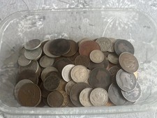 Large quantity of Old British coins in a plastic tub.
