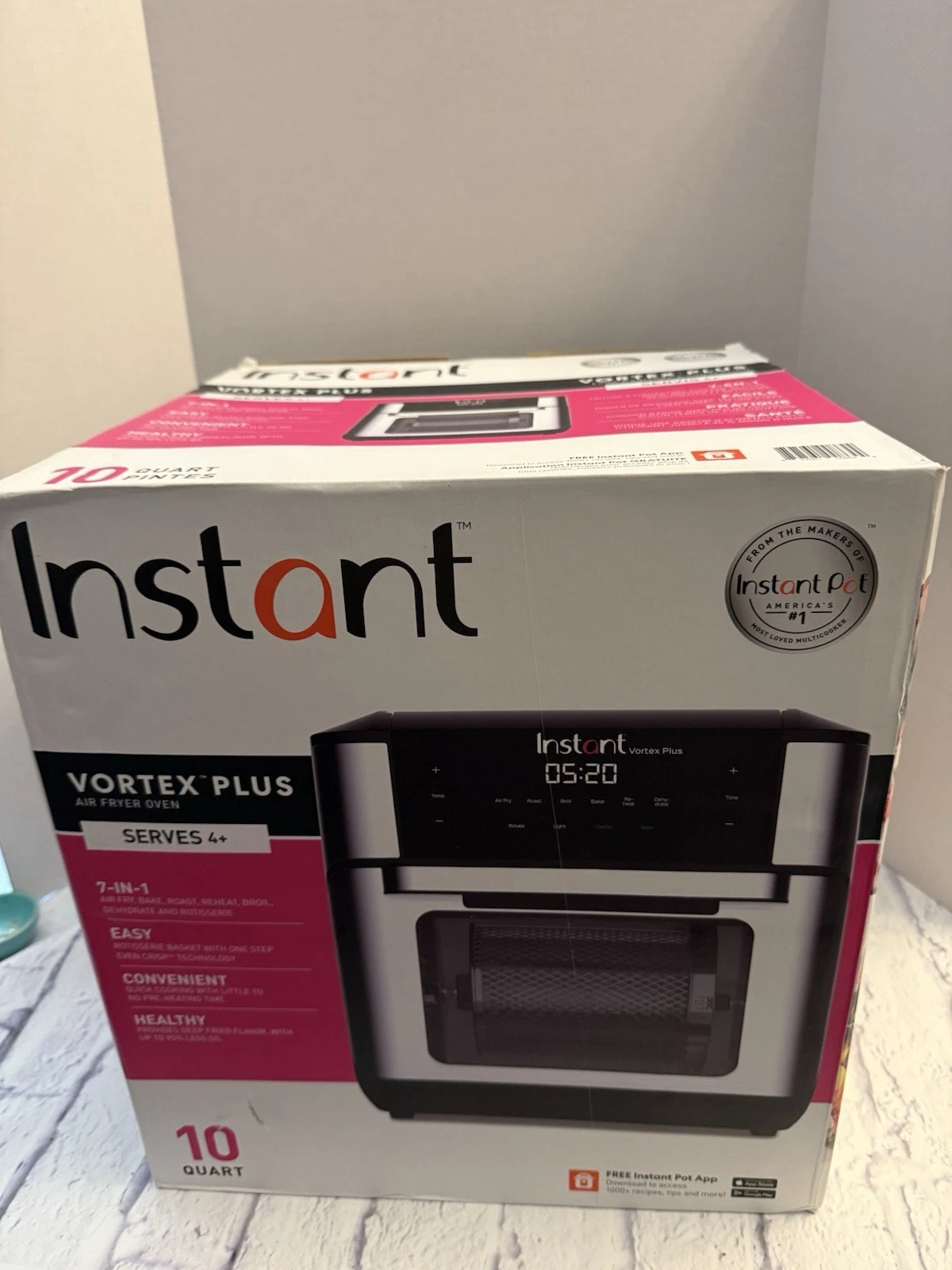 Instant Vortex Plus 10 Quart Air Fryer Oven - Stainless Steel - New
Opens in a new window or tab