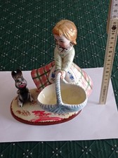 *LEGGI Vintage Ceramica ALBE Ragazza con Cesto (NO Lenci Ronzan Essevi Minghetti
