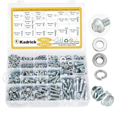 700Pcs Grade 8.8 Metric Bolt Assortment, M6 M8 M10 Flange Hex Heavy Duty Bolts a
