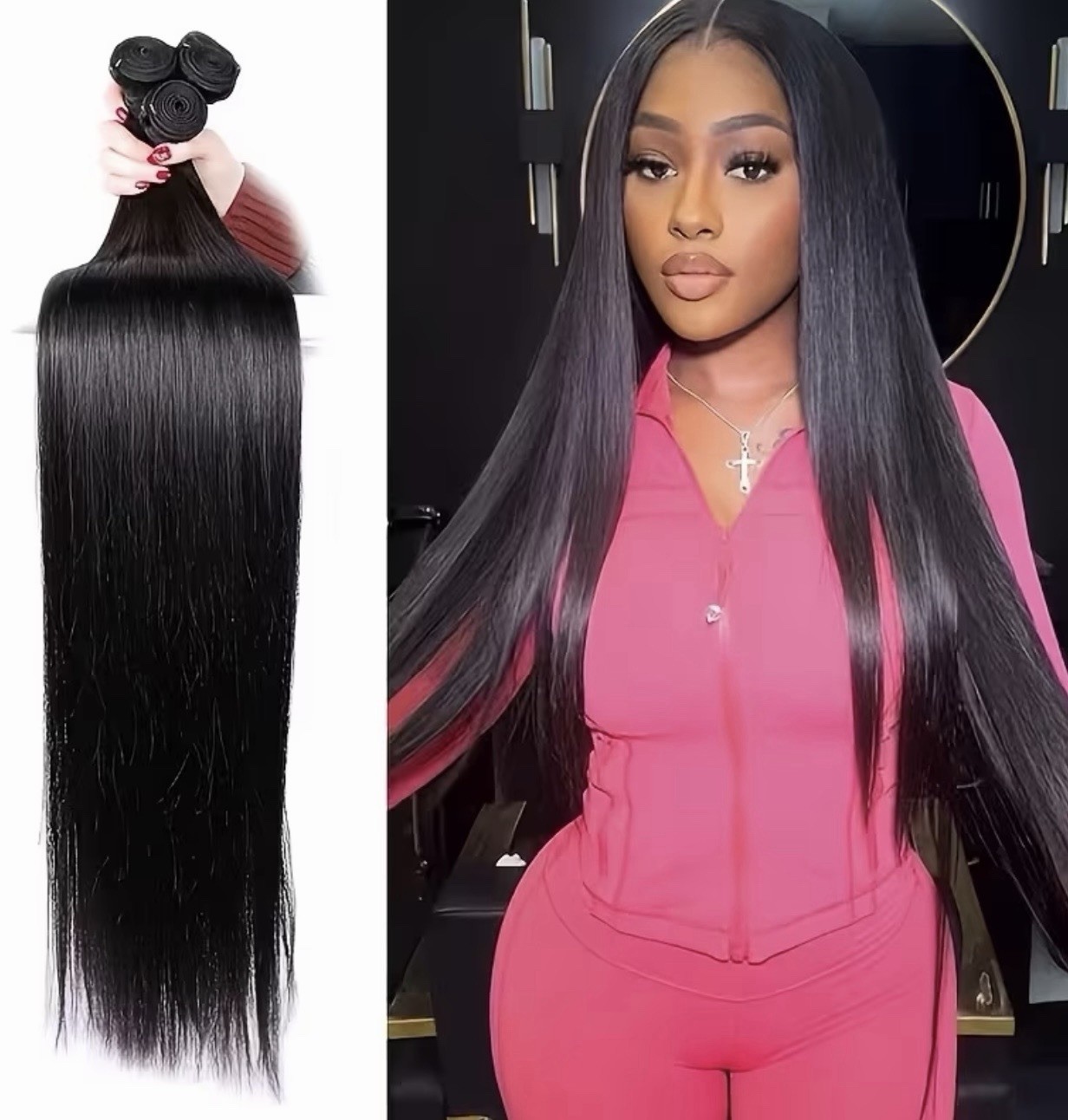 Tissage lisse 18 pouces en cheveux humains brésiliens pour femmes