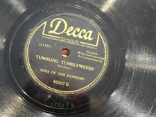 78 rpm DECCA Sons of Pioneers, Tumbling Tumbleweeds, country, The Big Lebowski