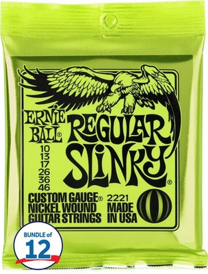 Ernie Ball 2221 Regular Slinky Nickel Wound Electric Guitar Strings - .010-.046