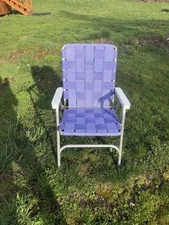 Beautiful VINTAGE PURPLE SUNBEAM LAWN FOLDING CHAIR ALUMINUM WEBBED