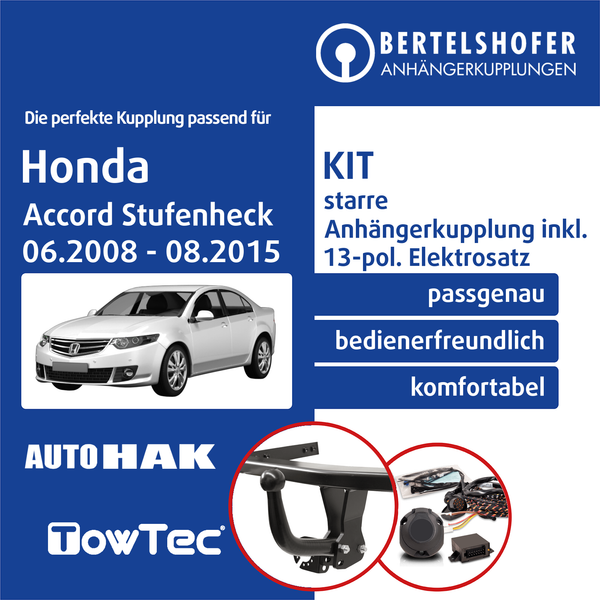 AnhäNgerkupplung Starr U.13Pol Sp. E-Satz für Honda Accord Viii Typ CU 08- AHK-image