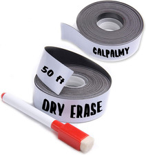  2-Pack 1 Inch X 25 Feet Magnetic Dry Erase Strips - Magnetic Labels Roll Perfe