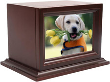Wooden Pet Memorial Keepsake Urns for Small/Medium Dogs Cats Small , Photo Bo