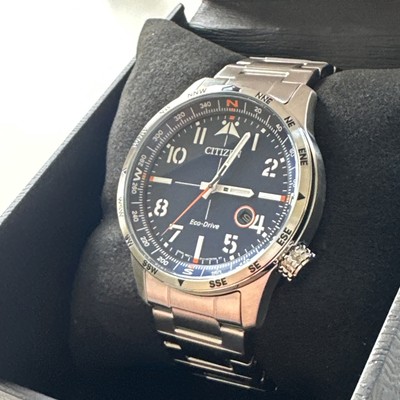 Citizen Eco-Drive Men's Weekender Blue Dial Stainless Watch BM7550