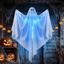 Halloween Decorations Outdoor, 47" Hanging Ghosts Decor with LED Lights