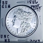 1886 BU GEM MORGAN SILVER DOLLAR UNC MS+++ U.S. MINT RARE COIN 7149