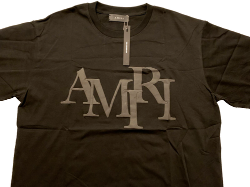 Amiri STAGGARD Logo Tee BLACK shirt T-Shirt Mens Size XL - with Tags - Picture 3 of 11
