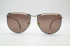 Vintage Silhouette 6078 /20 Gold Blue Oval Sunglasses Glasses NOS