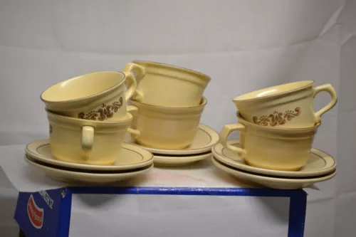 6 SETS PFALTZGRAFF VILLAGE DESIGN SAUCER & COFFEE CUP