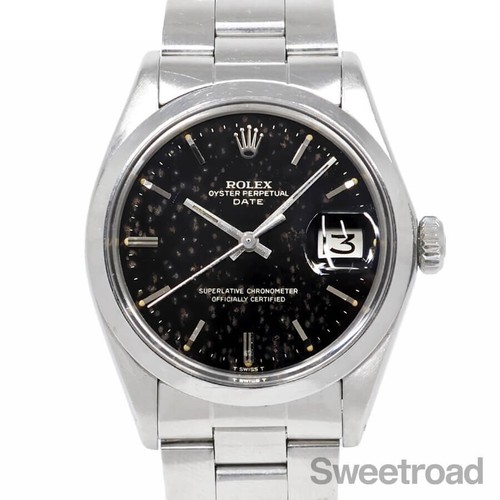 Rolex Oyster Perpetual Date Ref.1500 Black Mirror 1970s Cal.1570 Auto 35mm Men's - Picture 1 of 12