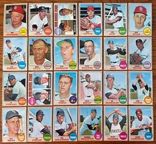 1968 Topps Baseball Card Lot Of 24 Dif, Red Shoendienst, Tom Tresh, Vgex