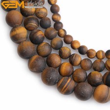 Natural Forested Matte Yellow Tiger Eye Stone Loose Beads For Jewelry Making 15"