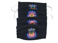 4 Pack of Handmade Mexican Futbol Fabric Face Masks - Chivas Mask