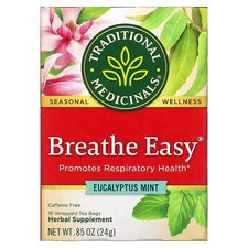 Traditional Medicinals Breathe Easy Eucalyptus Mint 16 Wrapped Tea Bags