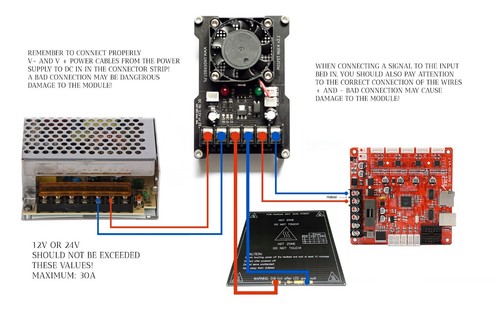 MOSFET 3D Drucker Heizbett-Modul 12V/24V 30A für Ender 3 / Anet A8 / A6 + Lüfter - Bild 5 von 9