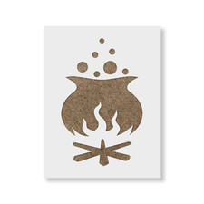 Cauldron of Witches Brew Stencil - Durable  Reusable Mylar Stencils
