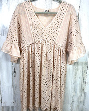 Anthropologie Women's Size 0 Akemi + Kin Boho Ivory/Cream Colored Dress