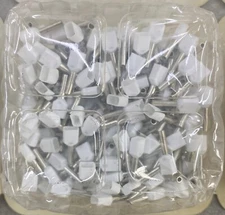 BM 00552 Insulated End Sleeve/Bootlace Lug,2X0.75mm2/18 AWG, White, 200 Pc's Pkt