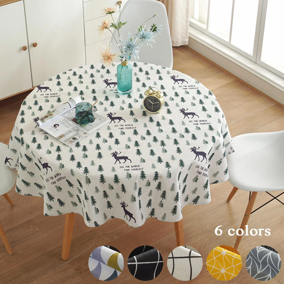 Round Dining Table Table Cloth Kitchen Tablecloth Home Decor Table Cover 」 - Image 3 of 4