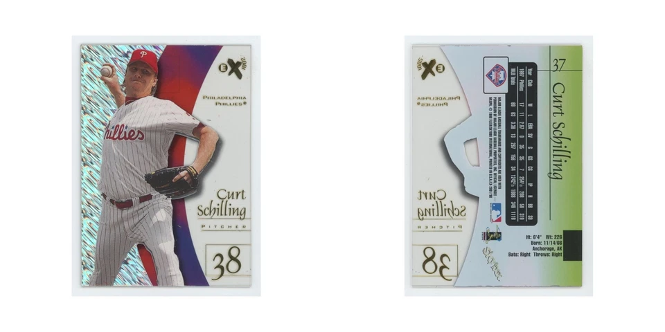 Curt Schilling 1998 SkyBox E-X2001 acetato #37 Philadelphia Phillies casi nuevo Foto 3 de 3