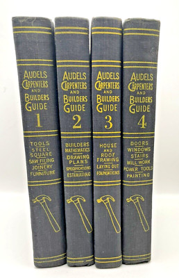 1947 AUDELS CARPENTERS & BUILDERS GUIDE COMPLETE SET HARD COVER VOLUMES 1 - 4