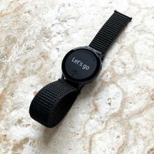 Black Nylon Sports Hook and Loop Band for Garmin Vivoactive 6 5 3 and Music -B20