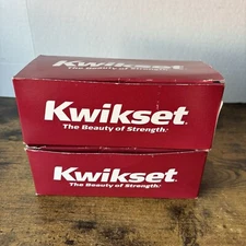Kwikset Tylo Keyed Entry Door Knobs 13595-002 Nickel Finish - Pair Of Two 2 NOS