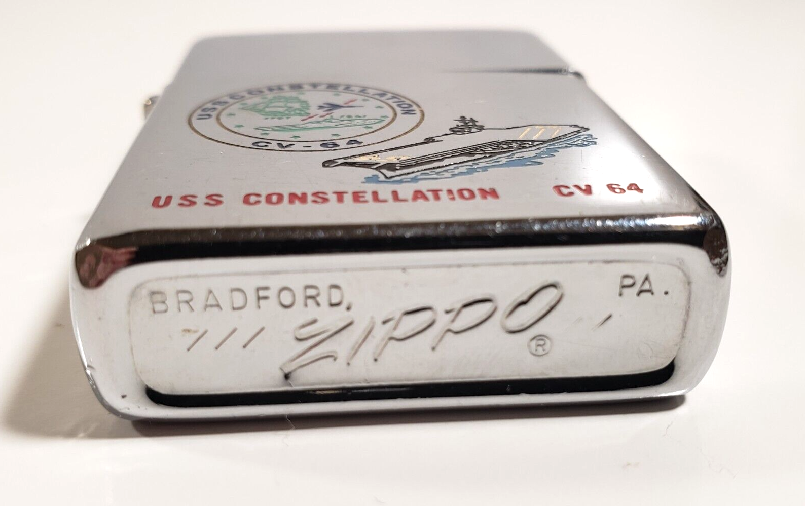 Zippo Lighter U.S.S. Constellation CV64 USN Navy. Bradford, PA USA