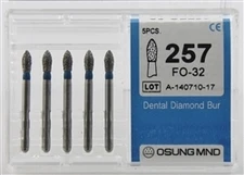 Dental Diamond Burs, Standard Grit Multi-Use, 5 Pcs/Pk [257FO-32]