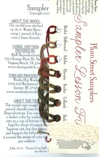 Plum Street Samplers - LE Serial Bowl Collection Thread & Trim Pack Lezione Cinque - Foto 2 di 2