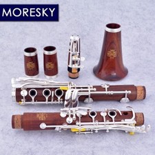 MORESKY Red Wood Clarinet 18 Keys Bb Rosewood Silvering Keys Sib Klarnet M121