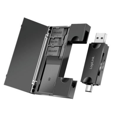 Kartenleser Cardreader USB-C Anschluss USB3.2 Box Speicherkarten micro SD undSD