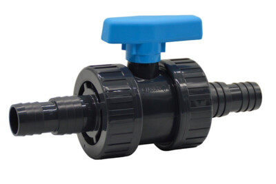 PVC Kugelhahn Plimat 2 Wege | Schlauchtülle 32/38 mm | Pool Teich Schwimmbad