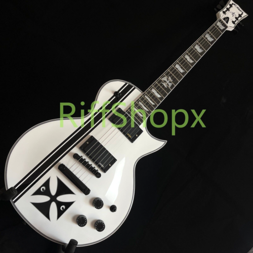 Guitarra Eléctrica ESP Blanca EMG Pastilla Activa Caoba Cuerpo Sólido - Imagen 4 de 8