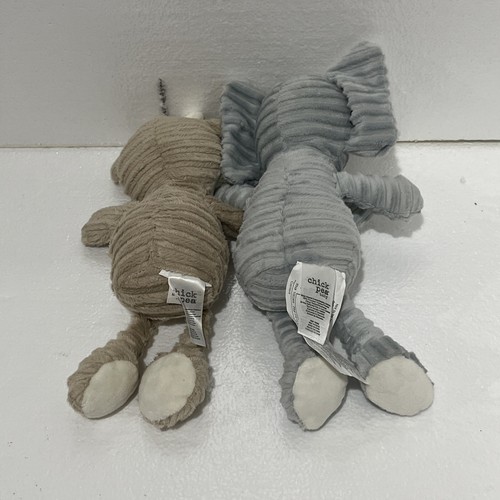 2 Chick Pea Baby 11" Sleeping Deer Reindeer And Elephant Stuffed Animal Plush - Picture 2 of 4