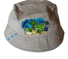 Child Toddler Bucket Sun Hat Dinosaur World Embroidered Foot Prints Foldable