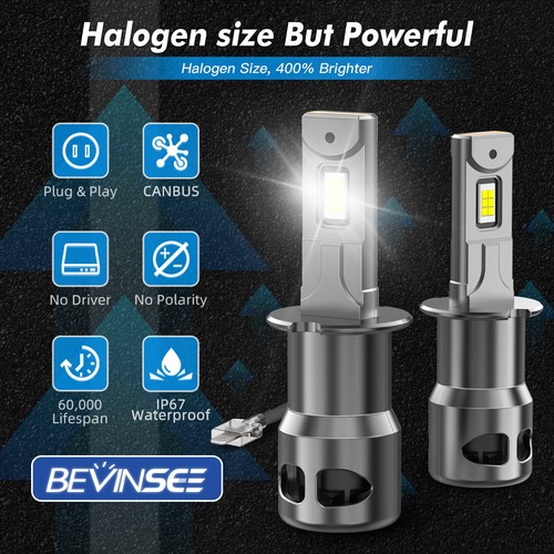 2X H3 LED Fog Light Bulbs 70W 6000K White For Mitsubishi Challenger K7 1998-2024 - Picture 8 of 8