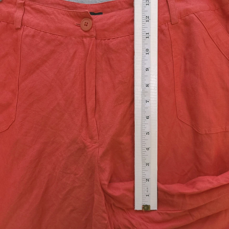 Pantalones Cortos Larry Levine Mujer 16 W Divertidos Naranja Pierna Recta Bolsillos Medianos Foto 3 de 4