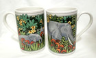 DUNOON Elephant Stoneware Mugs (2) Kenya designed by Ruth Boden Made in Scotland